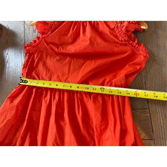 ULLA JOHNSON Joan Ruffled A-line Dress In Orange Size 2 - Picture 9 of 10
